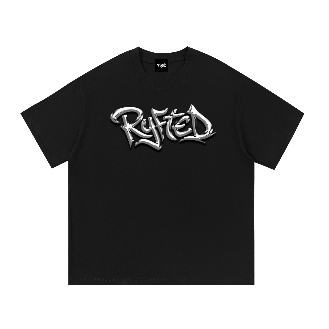 Silver Metallic RYFTED Logo T-shirt - Black