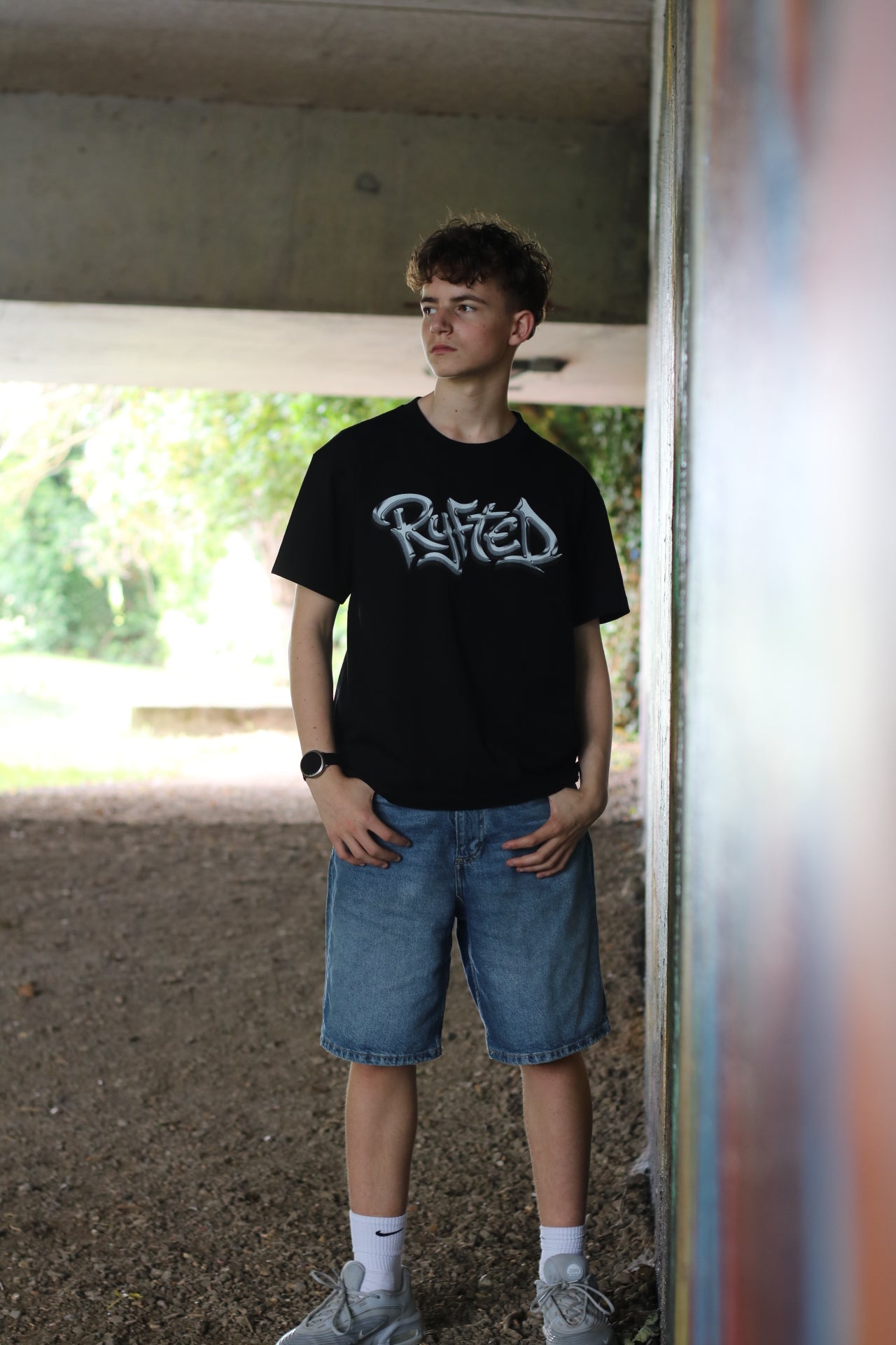 Silver Metallic RYFTED Logo T-shirt - Black